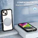 CENHUFO Privacy for iPhone 14 Case/iPhone 13 Case, Full Body Phone Case with Built-in 9H Tempered Glass Privacy Screen Protector and Camera Lens Protector, Shockproof Bumper Clear Cover - Black