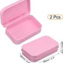 uxcell 2pcs Metal Tin Box, 3.7x2.4x0.8 Mini Portable Rectangular Empty Tinplate Small Storage Container Airtight Tins with Lids for Candy Favors Crafts Christmas Gifts, Pink