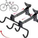Bike Wall Mount,Heavy Duty Bike Hanger, Mounted Bike Hook for Garage Wall,Horizontal Bike Rack for MTB,Road And Hybrid Bikes Storage,Thicker Metal With Rubber Coating.(Adjustable*2 Pack)