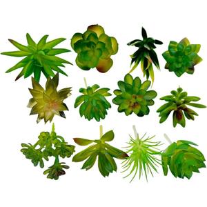 Fake Succulent Plant,Mini Artificial Succulents,Artificial Air Plants That Look Real,Plastic plant For Garden & Outdoor Home Dcor (12, Green)