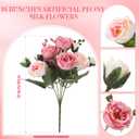 Geosar 16 Bundles Artificial Peonies Flowers Fake Silk Peony Bouquet Faux Peonies Flowers Bulk for Decoration Vase Floral Arrangements Wedding Party Table (Pink Lavender)