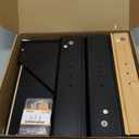 Corner Bread Box for Kitchen Countertop, Black Bread Storage Container for Homemade Bread, Two Layer Breadbox under Cabinet Mount, Large Bread Holder for Kitchen Counter, Pantry Shelf