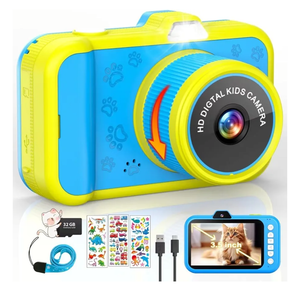 Kids Camera, 1080P 48MP Front Selfie, 3.5 inch Big Screen Toddler Toy Camera, 10X Zoom in Christmas Birthday Gift Cameras for Kids Boys Girl Age 2 3 4 5 6 7 8 9 10 11 12, Blue