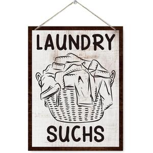 Funny Laundry Room Decor, Funny Laundry Signs, Decorative Plaque for Wall, Housewarming Gifts, Rustic Door Hanger, Farmhouse Wood Sign, Home Decor, Rustic Hanging Sign 7.9x10.2 Inches