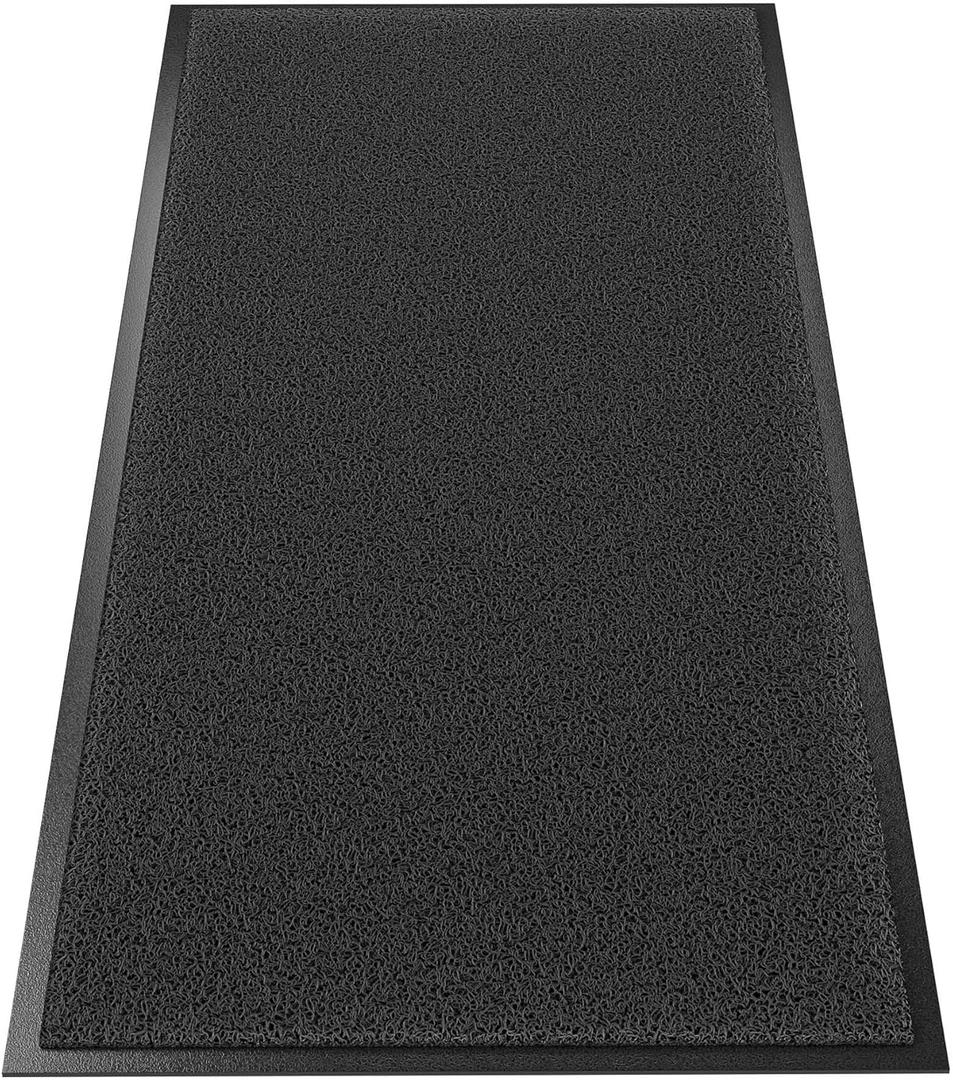 Front Door Mat Outside Entrance, 48" x 24" Doormat Outdoor Indoor Entrance, Non Slip Indoor Mats for Entryway, Heavy Duty Waterproof Low Profile Welcome Mat for Entry, Patio, High Traffic Areas, Black Mesh