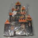 2 pcs Halloween Decorations Indoor Haunted House Lights,Halloween Tabletop Centerpiece Craft Decor for Desk Table Fireplace Room Party Decor (2pcs Black + Orange)