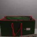 ZOBER Large Christmas Ornament Storage Box - Stores 128 3" Ornaments, With Dividers - Ornament Organizer Storage Box, Durable Christmas Containers Holder - Extra Pockets, Dual Zipper - Green