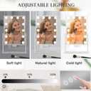 BWLLNI Vanity Mirror with Lights, Hollywood Lighted Makeup Mirror with Phone Holder, Smart Touch Control, 3 Color Lighting Modes, Detachable 10X Magnification, 360°Rotation(White)