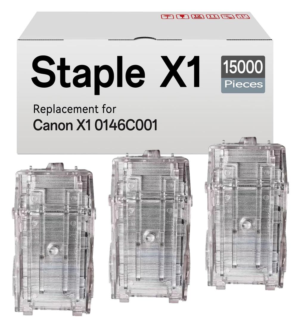 3-Pack X1 Staple Cartridge Compatible for Canon X1 0146C001 Staples Cartridges Refills (3 Cartridges, 5,000 Staples Each)