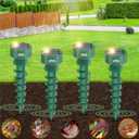 Mole Repellent Solar Powered Ultrasonic, Waterproof Solar Groundhog Repeller Snake & Gopher Deterrent, Spike to Get Rid of Burrowing Rodents, Vole Repellent, Pest Control for Lawn & Garden 4 Pack