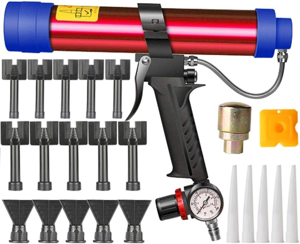 Shkalacar Glass Glue Gun, Adjustable Pneumatic Air Rubber Gun Tool 310ml Hard Glue Sealant Applicator Caulking Gun Tool, Windows Repair Instrument Hard Glue Sealant Applicator Caulking