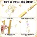 Feifeiya 1 Pack Gold Easel Stand for Sign, 53'' H Metal Display Easel Heavy Duty Large Poster Stand for Wedding Welcome Sign Art Painting Home Poster Photo Mirror, with Chain Support Structure