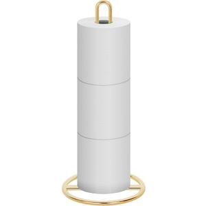 Gold Toilet Paper Holder Stand, OBODING, Freestanding Toilet Paper Holder for Storing 3 Rolls of Toilet Papers (Gold)