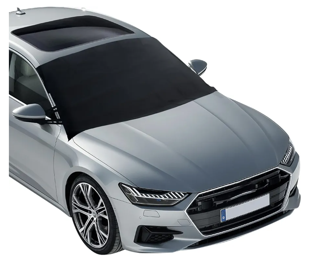 EcoNour Windshield Cover for Ice and Snow  Universal Fit for Car, SUV, Truck, Heavy Duty 600D Oxford Fabric Frost Protector for Ice & Sleet, Includes AntiTheft Straps, Medium (69"x42")