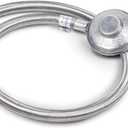 GasSaf 3FT Propane Regulator with Hose,Stainless Steel Braided Propane Gas Regulators and Gauges Suitable for Most LP Gas Grill, Heater and Fire Pit Table (Silver)