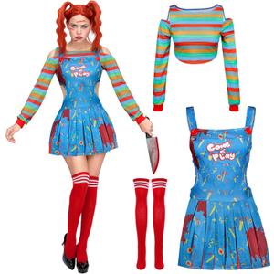 Spooktacular Creations Halloween Killer Doll Costume Women, Adult Creepy Doll Dress, Halloween Costume Women for Cosplay (Small)