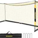 MangoStar Soccer Goal, 12X6 FT Soccer Goal for Backyard Portable Net Collapsible Metal Base, Quick Set Up Soccer Net for Indoor Outdoor Practice Training with Carry Bag