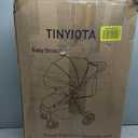 Tinyiota Stroller for Babies, Toddler Strollers with Large UPF 50+ Canopy, Luxury Baby Stroller with Leather Handle & Spacious Seat, One-Hand Foldable Pushchair, Baby Carriage with Lie-Flat Mode(Black)