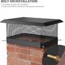 11" x 11" Chimney Cap, Galvanized Steel Chimney Cover with Screen, Heavy-Duty Rust Proof Adjustable Flue Cover for Fireplace/Vent Pipes, Weatherproof Rain & Animal Guard, Bottom Installation
