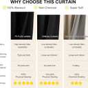NICETOWN Black French Door Curtains for Window, 100% Blackout Thermal Insulated Window Covering for Glass Door, Front Kitchen Curtain Tie Up Shade 26W x 72L Inches Long, 1 Panel