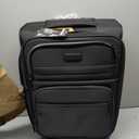 KROSER Softside Expandable Carry On Luggage with Spinner Wheels & Built-in TSA Lock, Durable Suitcase Rolling Luggage with USB Port, Carry-On 20-Inch, Black