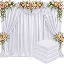 Tingjoo 80 FT x 10 FT White Backdrop Curtains, Set of 16 Panels