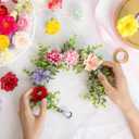 ATTGREAT Fake Flower Heads Mini Silk Flowrs Bulk Small Flower 3D Loose Faux Daisy Rose Sunflowers Plum Blossoms Craft for Wedding Party Cake Baby Shower Home Decor, 110Pcs(Multicolor)