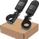 1.25" Highway Footpegs, Adjustable Footrest Mounting P-Clamps Compatible with Harley Sportster Touring Softail Dyna Honda Kawasaki Suzuki Yamaha with 1-1/4" Engine GuardBlack