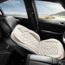 Car Seat Covers, Premium Perforated Napa Leather, Semi Universal Fit, Front Seat with Storage Bag, Full Set for SUV Truck Sedan (Light Beige, Front Row Two Seats)