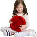 Knot Ball Pillows, Round Throw Pillow Cushion Home Decoration Soft Plush Pillow, Throw Knotted Ball Pillow Handmade Children Room Decoration Round Plush Toy Pillow (Dark Red,11"/28cm)
