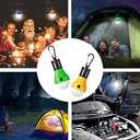 LED Camping Tent Lantern, Portable Outdoor Waterproof Emergency Light Bulb, Battery Powered with Clip Hook, Super Bright, for Hiking, PartyCamping, Fishing, Power Failure (4 Packs, Black )