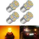 4PCS 1156 LED Bulb Back Up Reverse Light 12V Super Bright 1141 1003 BA15S LED Replacement Light Kit Set for Car Back Up Reverse Tail Brake Turn Signal Blinker Lights - Amber Yellow