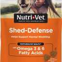 Nutri-Vet Shed Defense Soft Chews for Dogs, Skin and Coat Supplement for Dogs, Omega 3 from Fish Oil, Dry & Itchy Skin Relief Treatment, Puppy Essentials, 60 Soft Chews