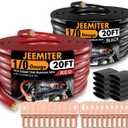 0 Gauge CCA Power & Ground Wire Kit - 40ft Total (20ft Red & 20ft Black) with Terminals & Heat Shrink Tubing | for High-Current Car Amplifier and Audio System Installation