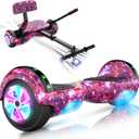 CBD Scooter with Corlorful LED Lights,6.5" Wheels, Dual 300W Motor Scooter for Kids Girls Boys Adults, All Ages (A07-Purple)