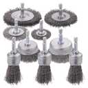 9-Pack Wire Cleaning Set - Drill Wire Brushes, Cup Brush, 1/4" Hex Shank, Rust Remover