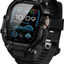 ULTIMAL Bands Case Compatible with Apple Watch Ultra 2/1 49mm for Men, Rugged Sports Band with Tough Shockproof Bumper Case, Heavy Duty Replacement Band (For 49mm, Black/Black)