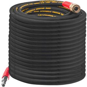 Hourleey 50FT Pressure Washer Hose with 3/8 Inch Quick Connect, High Tensile Wire Power Washer Hose, 4000 PSI