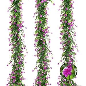 Black Artificial Flowers Black Eucalyptus Garlands Spring Garland Greenery Vines with Flowers Fake Floral Greenery for Halloween Party Decor Home Backdrop Wall Fall Decor