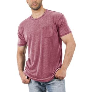 Men's Short Sleeve Soft T-Shirt Casual Solid Color Crew Neck Tee Tops Pocket Shirt (XX-Large)
