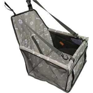 Pet Car Seat, Breathable & Waterproof Oxford Dog Car Booster Seats with Seat Belt and Mesh Window, Portable Foldable Travel Look Out Bag for Small Medium Dogs & Cats (Grey, 1PC)