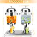 Beverage Dispenser,4.4 Gallon Beverage Dispenser for Parties, Stainless Steel Dual-Head Juice Dispenser with Centre Ice Core and Drip Trays for Parties, Buffet Cafeterias, Homes, Weddings, Events
