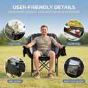 Oversized Heavy Duty Camping Chair for Adults, 500 lbs Capacity Padded Folding Chair with Side Cooler Bag, Cup Holder & Storage Pockets, Portable Lawn Chair for Fishing, Beach, Picnic & Sports-2PCS