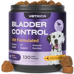 Dog UTI Treatment - Bladder Control Cranberry Chews - Cranberry Supplement for Immune Function, Urinary Tract, Bladder & Kidney Health - D-Mannose Soft Treats for Dog Incontinence - All Breeds & Ages (130 Count (Pack of 1))