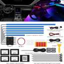 Acrylic Interior Car LED Strip Light with Wireless APP, RGB 18 in 1 with 175 inches 593 LEDs Fiber Optic Ambient Lighting Kits, 16 Million Colors Sound Active Function Car Neon Lights