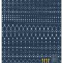 Waterproof Beach Blanket, Moroccan Blythe Navy Geometry Sand Free Beach Mat, Large 78''86'' Foldable Beach Blanket for 1-4 Adults with Stakes, Beach Essential Accessory Must Haves (6.6x7.2 FT (1-4 Person))