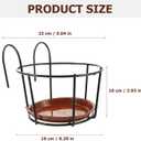 YARNOW Hanging planters for Outdoor Plants Sets of 3 Over Deck Rail Planter Hanging Flower Pot Holder