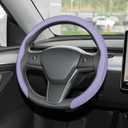 frani Leather Steering Wheel Cover, Universal 15 Inch Premium Non-Slip Steering Wheel Cover Light Purple