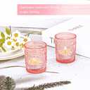 24 Pcs Pink Glass Votive Candle Holders, Tealight Candle Holders for Table Centerpieces, Vintage Candle Holder Bulk, Boho Wedding, Valentine's Day Table Decor (Pink)