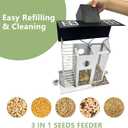 HONGLAND Solar Bird Feeders House for Outside Hanging, Metal Wild Bird Feeder for Outdoors Hanging, Large Capacity, Weatherproof and Durable, Cardinal Bird Feeder Garden Lantern Backyard Decor